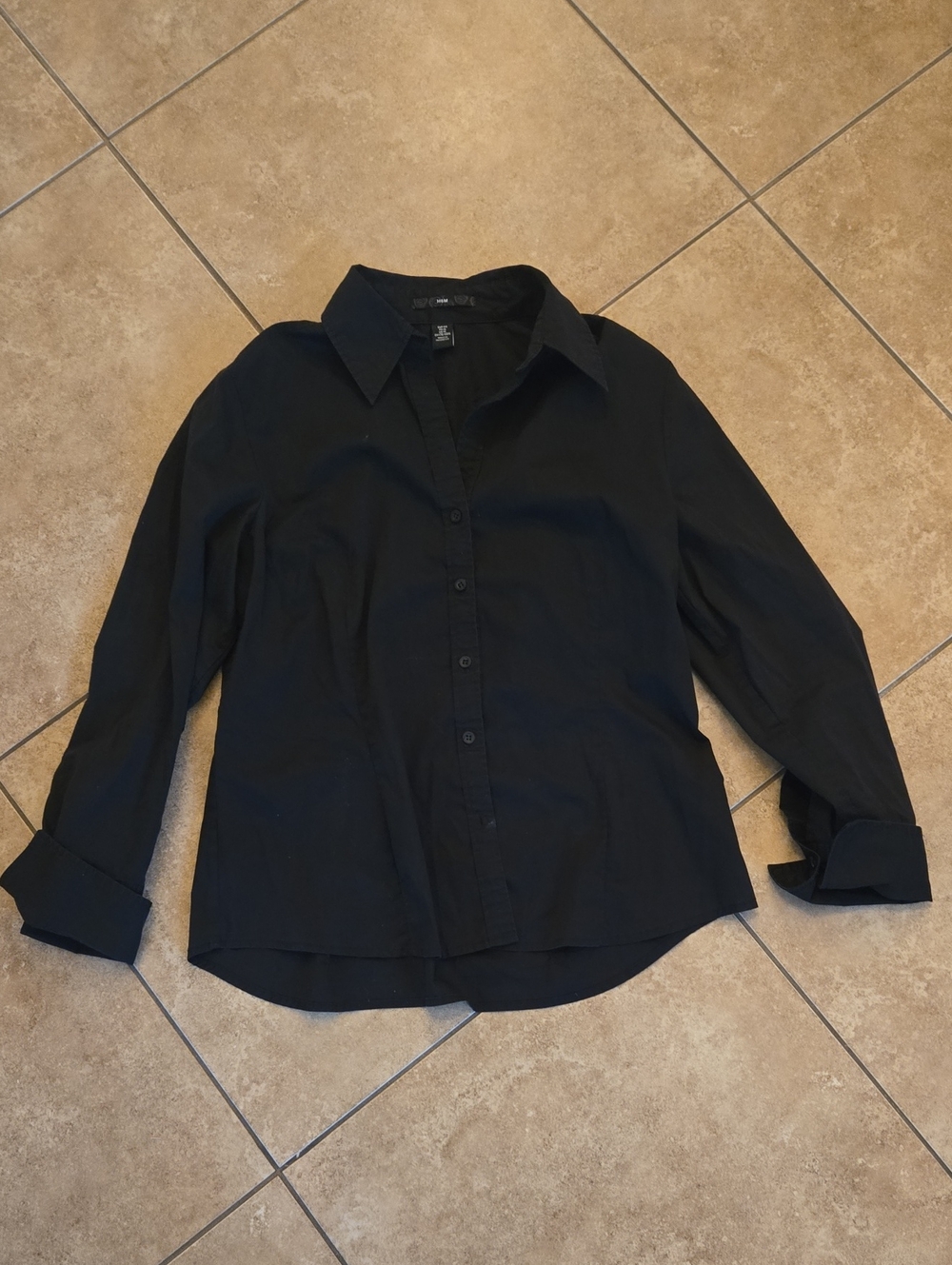 Classic Womens Black Button-Down Shirt 14